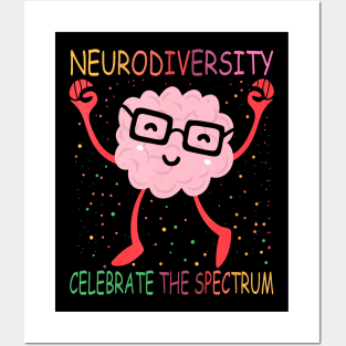 Neurodiversity Brain Autism Awareness Asd Adhd Men Women Kid Posters and Art